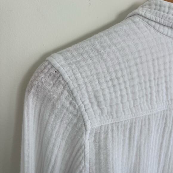 Xierena White Scout Gauze Button Down Top Shirt, Size Medium - Picture 12 of 13